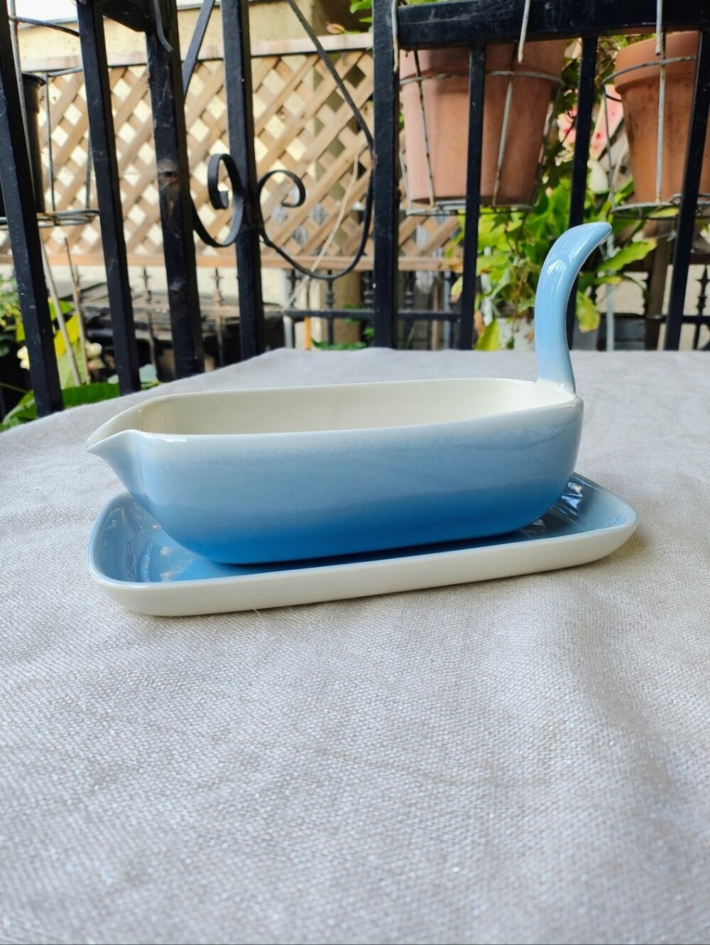Winfield Blue Gravy Boat and Underplate